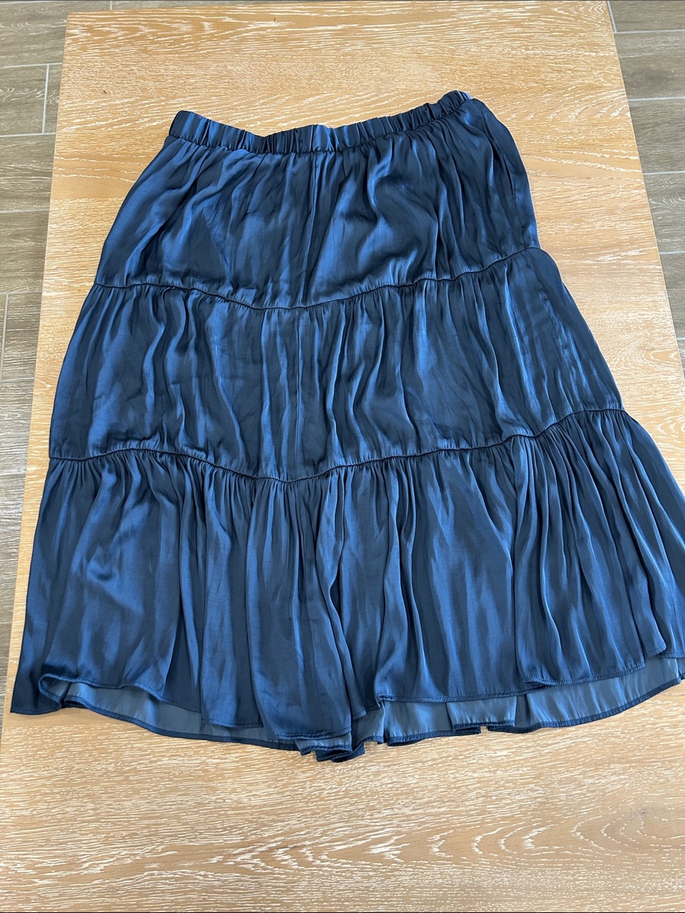 Nine West Navy Blue Tiered A-Line Skirt